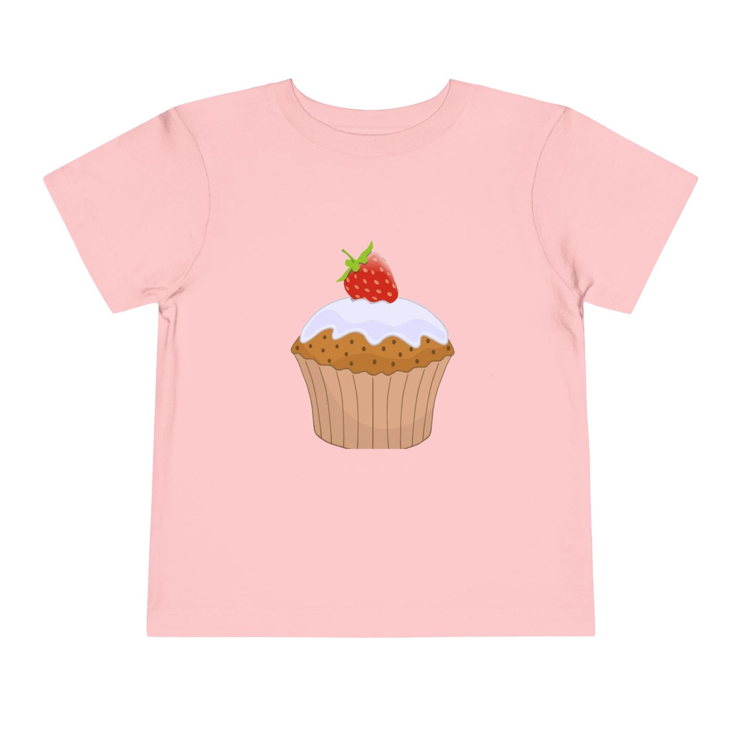 Toddler Tee with Cute Strawberry Cupcake Graphic