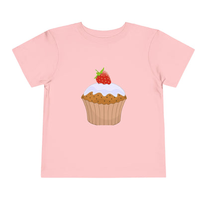 Toddler Tee with Cute Strawberry Cupcake Graphic