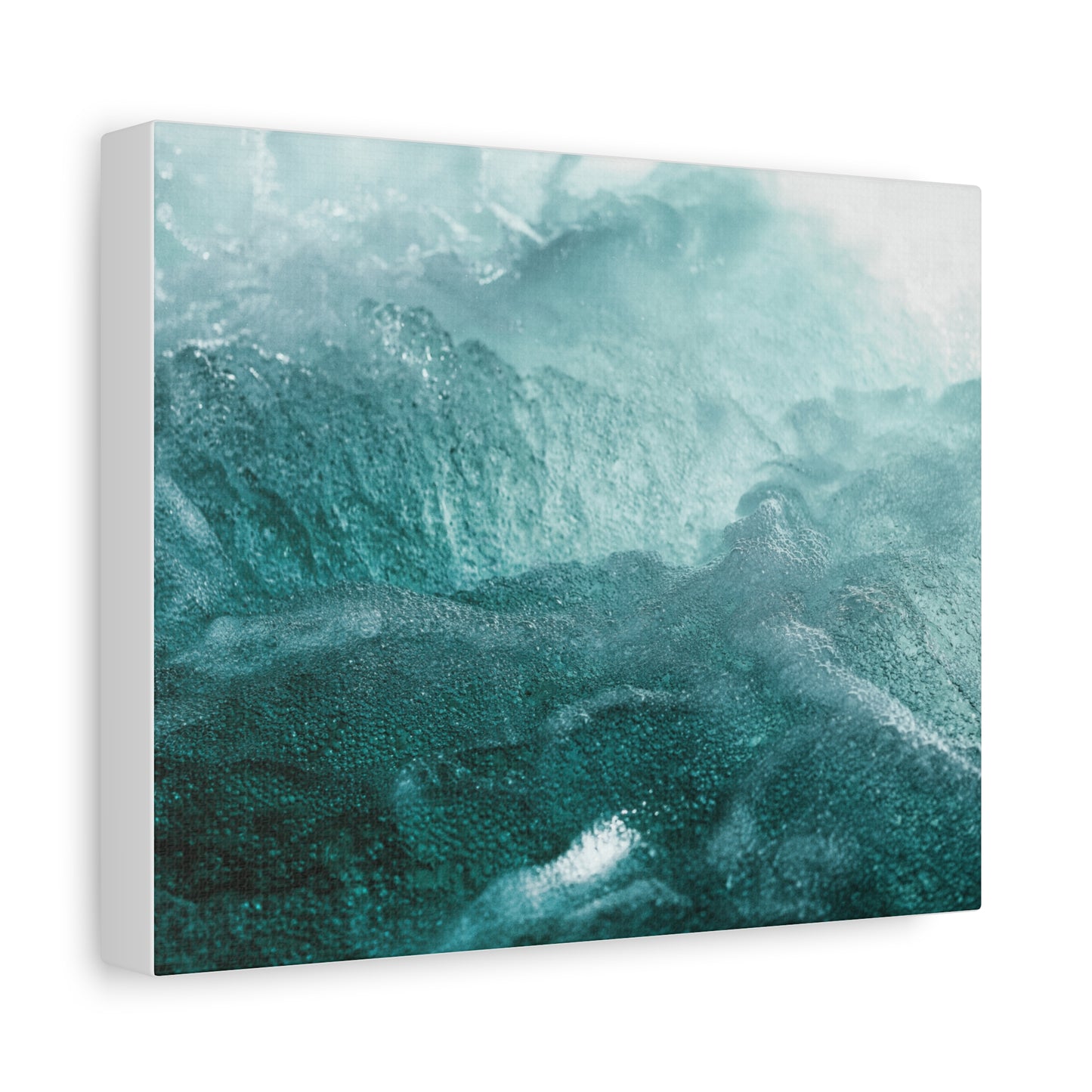 Ocean Waves Matte Canvas Print — Teal Abstract Seascape Wall Art, Stretched 1.25"