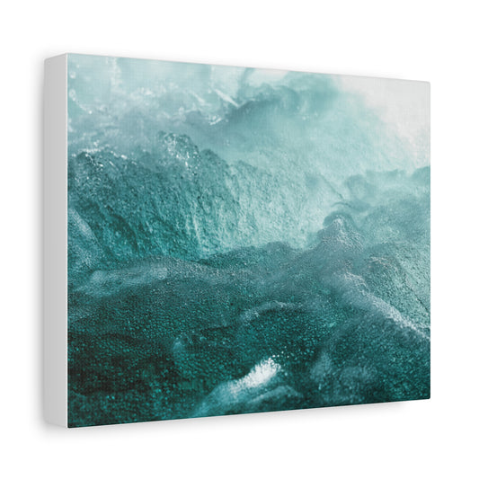 Ocean Waves Matte Canvas Print — Teal Abstract Seascape Wall Art, Stretched 1.25"