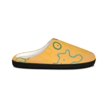 Cozy Yellow Doodle Slippers — Women's Indoor Comfort Shoes