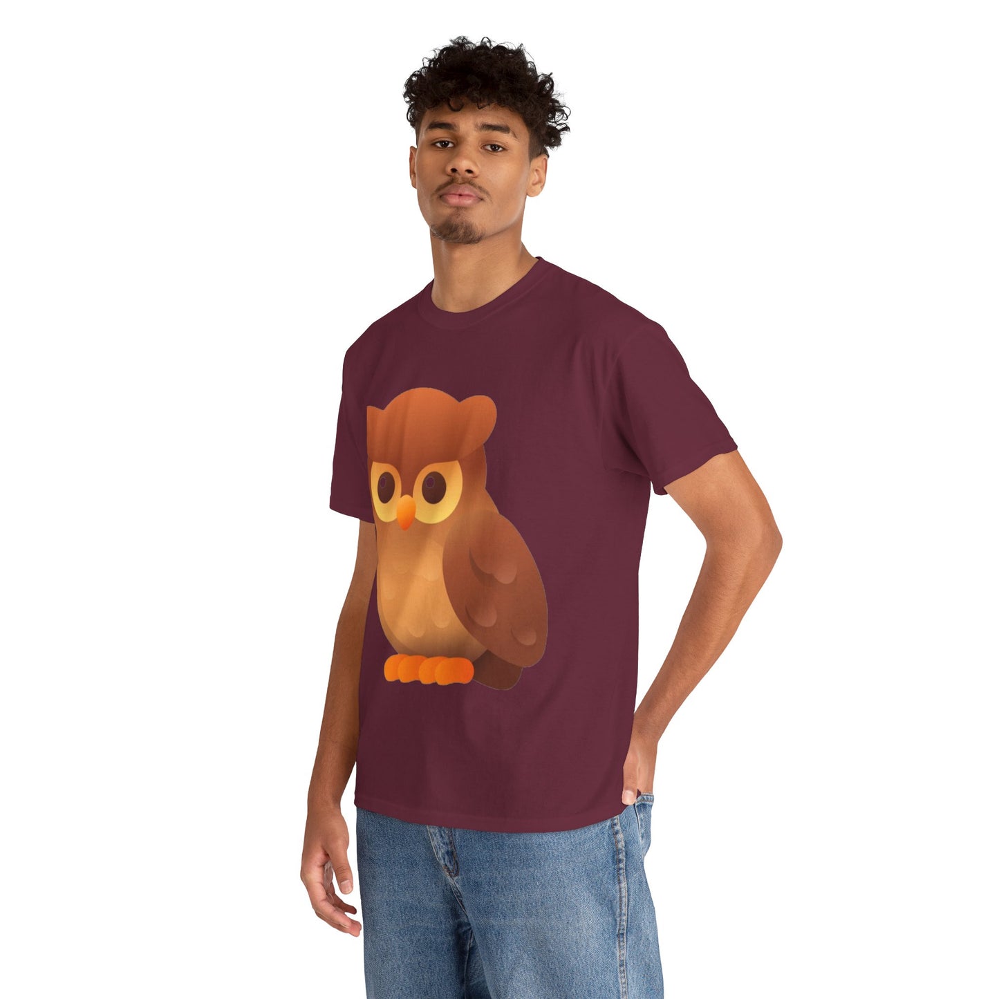 Cute Owl Graphic Tee — Whimsical Brown Owl Design