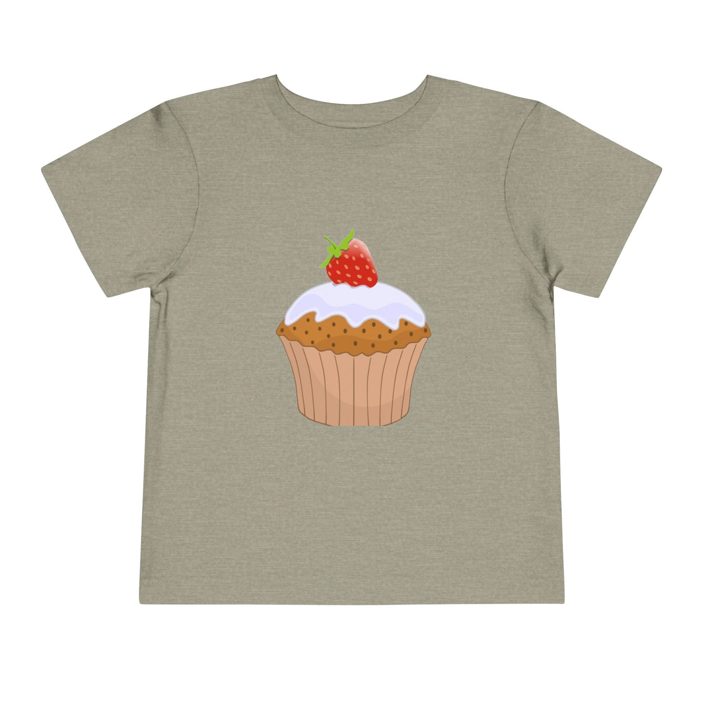 Toddler Tee with Cute Strawberry Cupcake Graphic