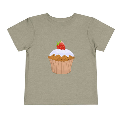 Toddler Tee with Cute Strawberry Cupcake Graphic
