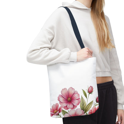Floral Pink Blossom Tote Bag – Watercolor Flower AOP Shopper
