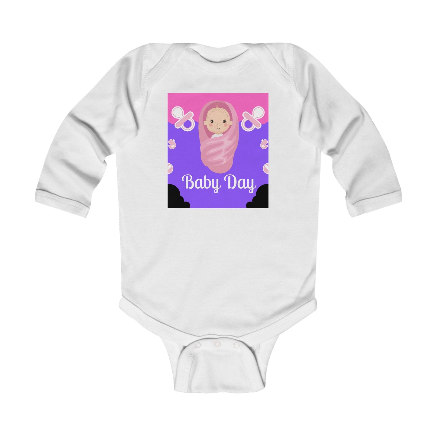 Infant Bodysuit - "Baby Day" Swaddle Design, Cute Newborn Gift