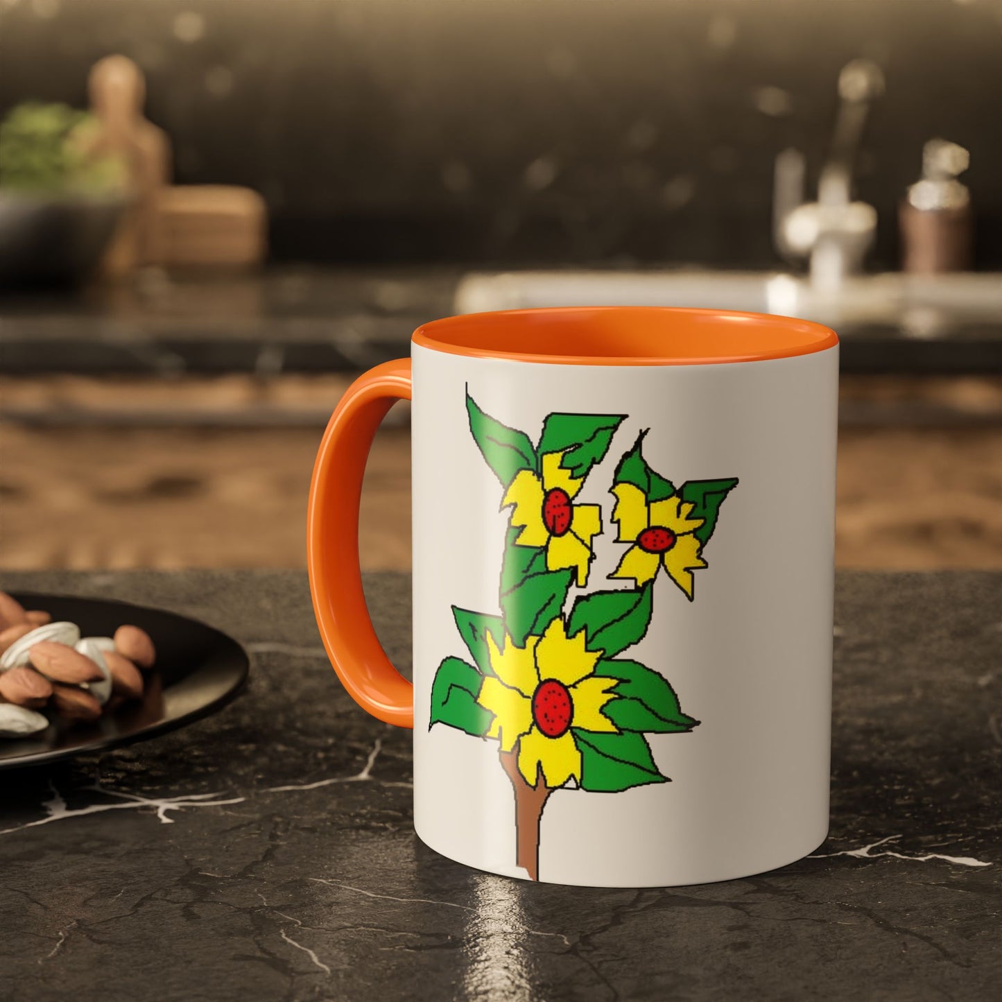 Yellow Flower Bouquet Mug — Colorful Floral Coffee Cup (11oz & 15oz)