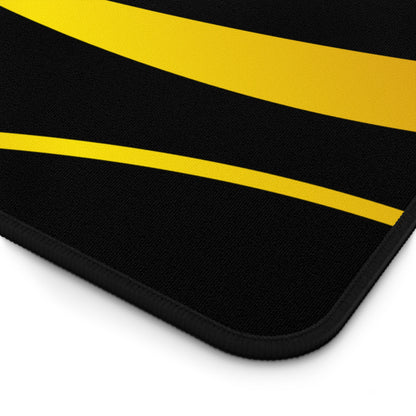 Golden Leaf Desk Mat — Elegant Black & Gold Office Desk Pad