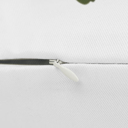 White Morning Glory Floral Lumbar Pillow - Botanical Accent Pillow