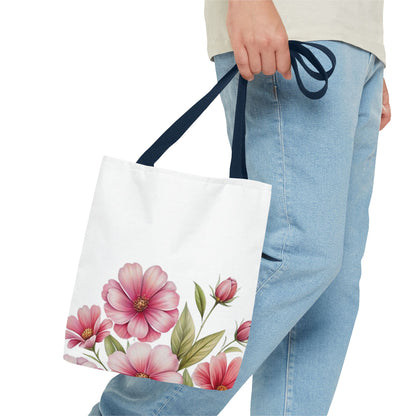 Floral Pink Blossom Tote Bag – Watercolor Flower AOP Shopper