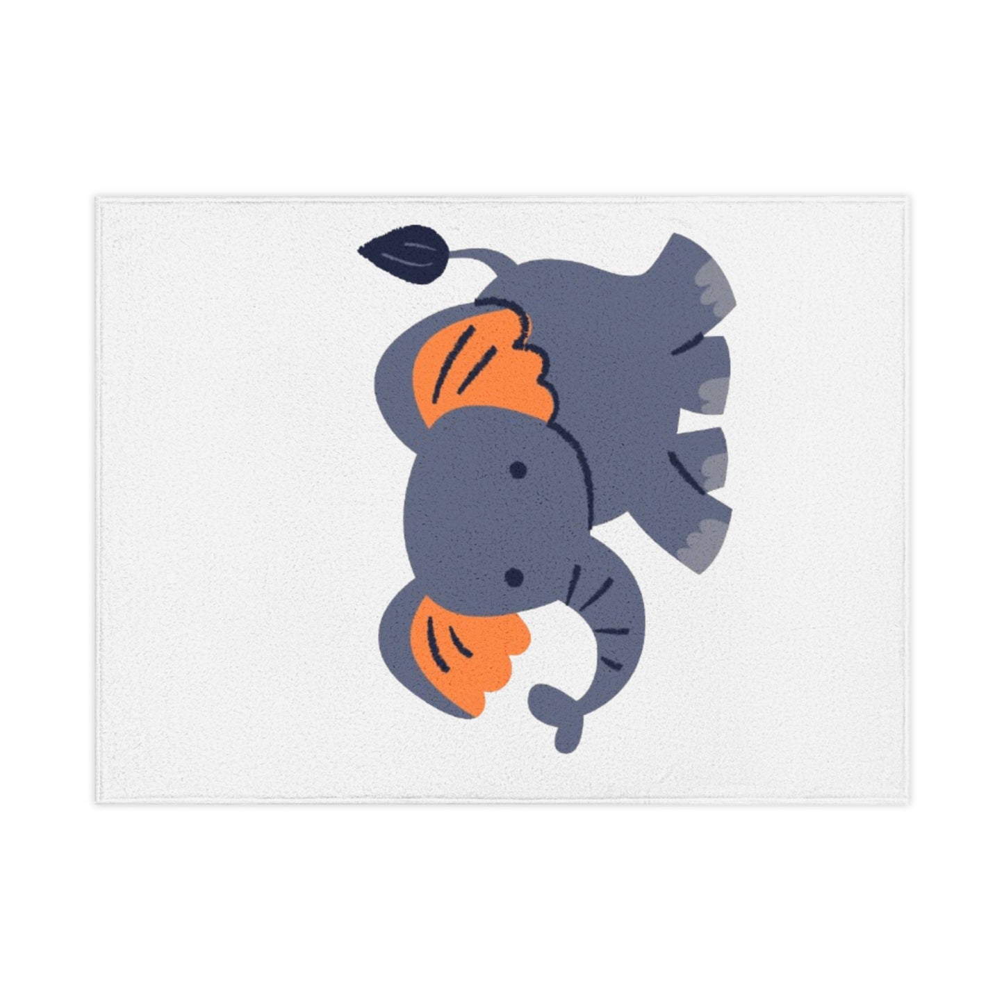 Elephant Toddler Blanket — Cute Gray & Orange Nursery Throw for Baby Shower