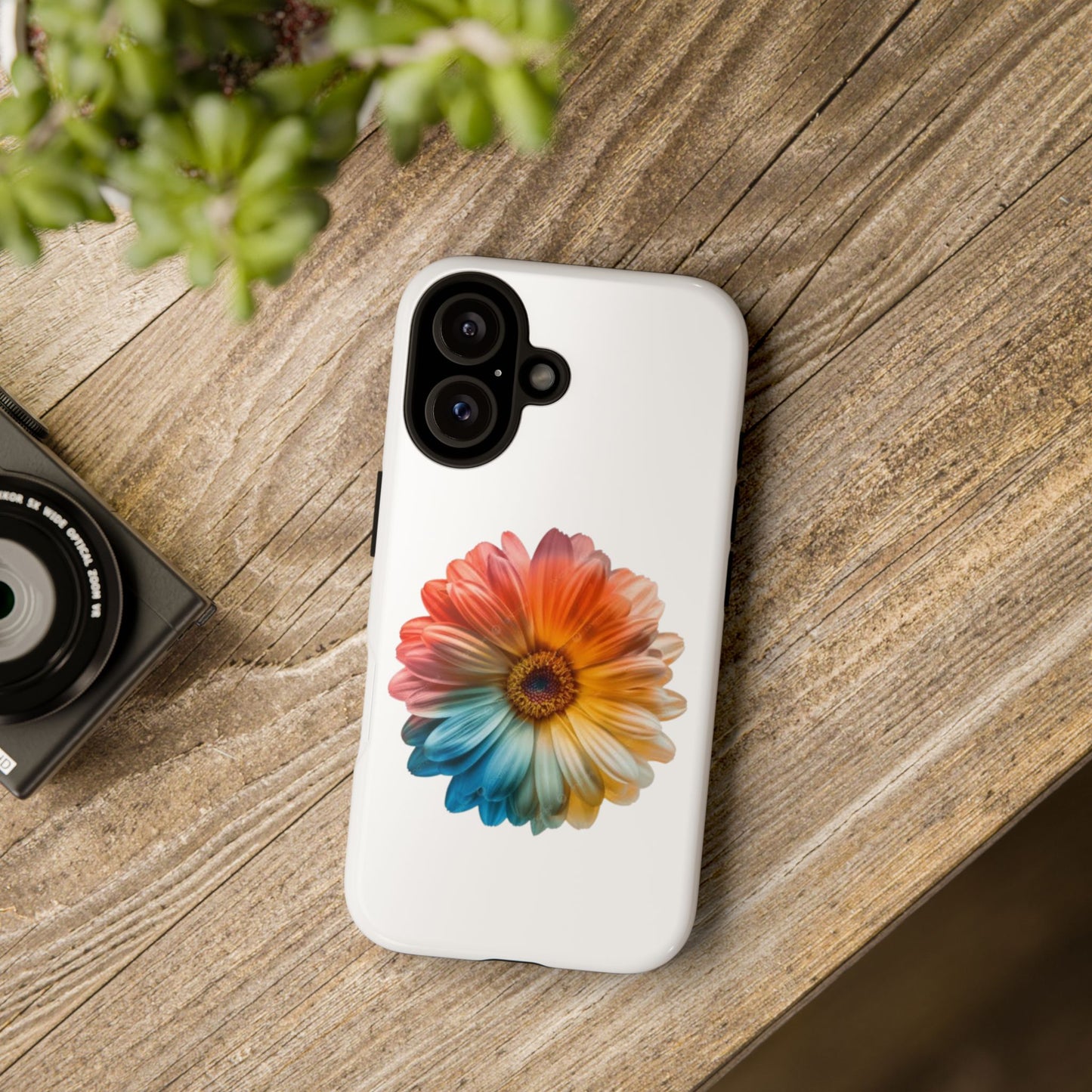 Tough Phone Case — Rainbow Daisy Floral Protective Cover
