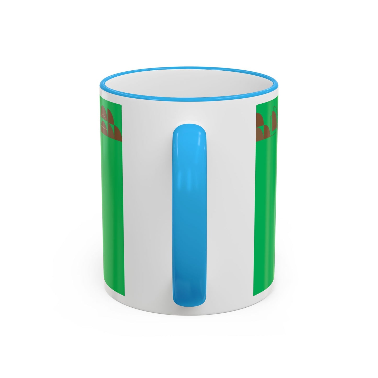 Green Floral Accent Rim Mug — Botanical Pattern 11oz/15oz