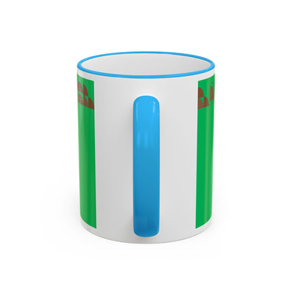 Green Floral Accent Rim Mug — Botanical Pattern 11oz/15oz