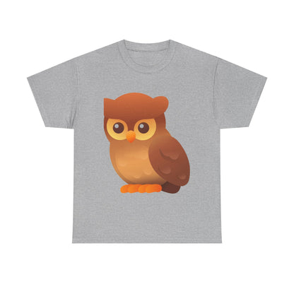 Cute Owl Graphic Tee — Whimsical Brown Owl Design