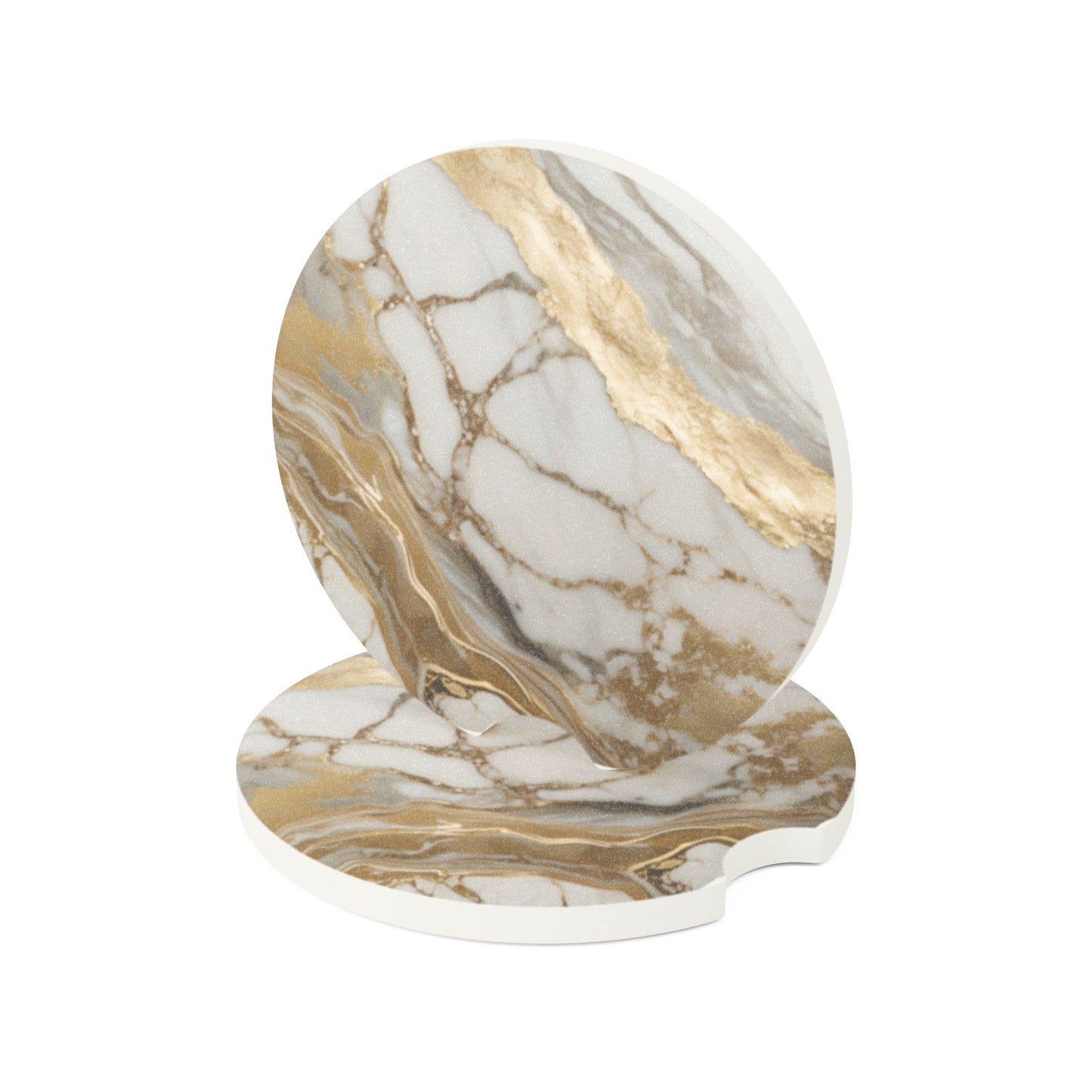 Soapstone Marble Car Coaster – Gold Vein Stone Drink Holder