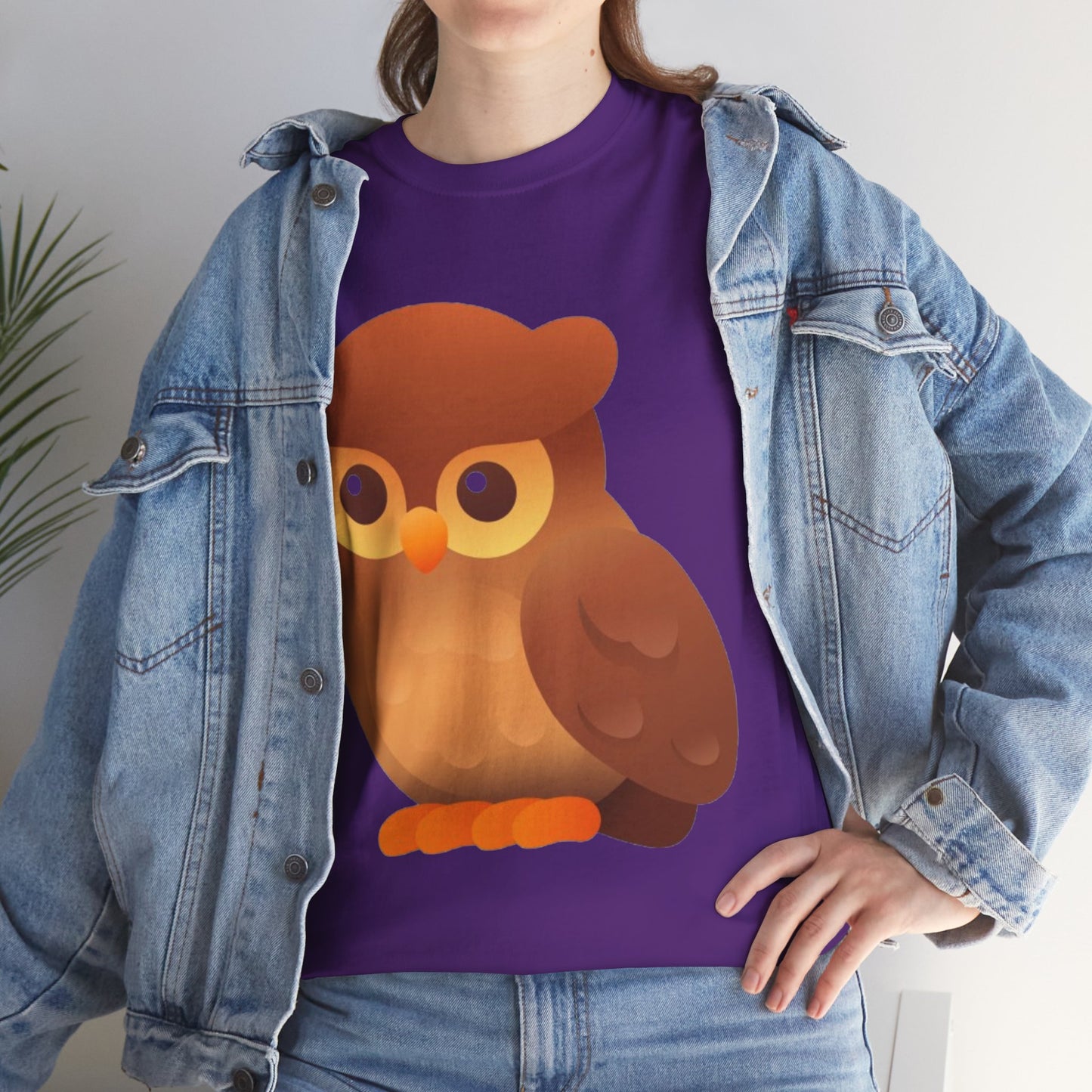 Cute Owl Graphic Tee — Whimsical Brown Owl Design
