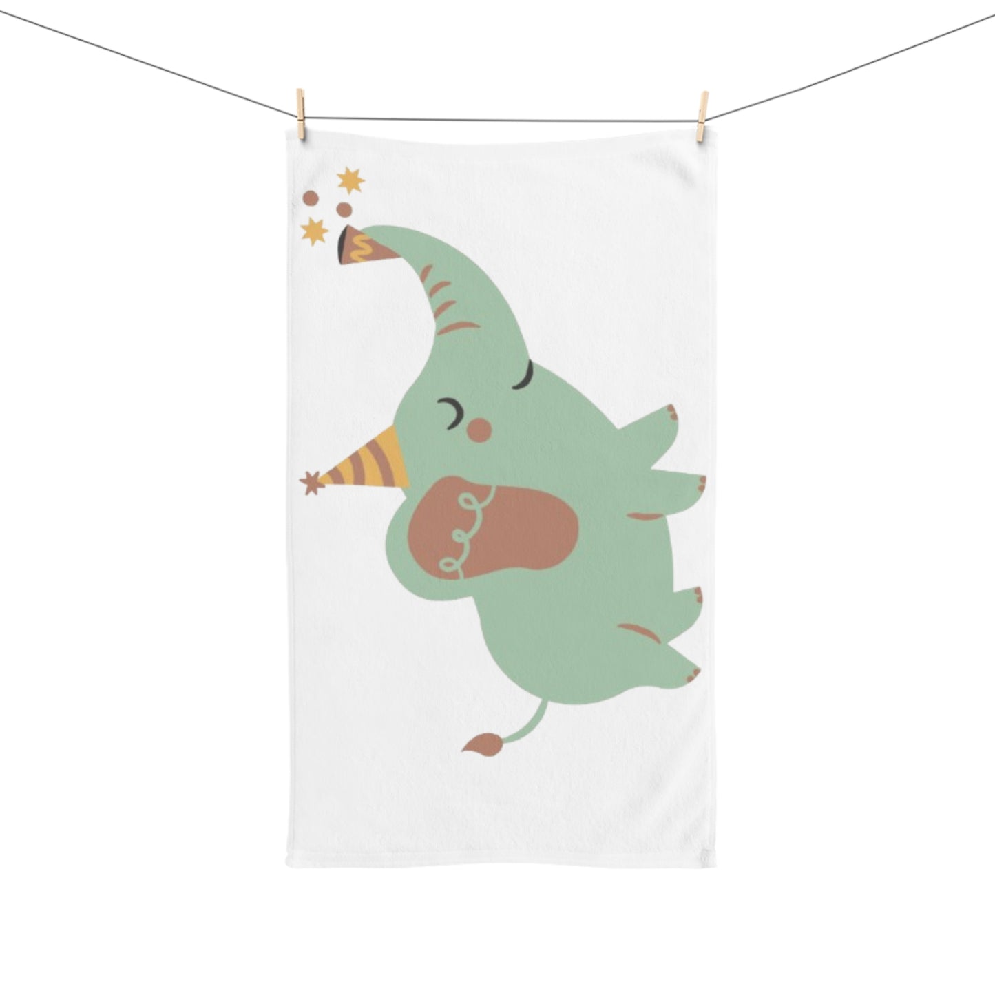 Cute Party Elephant Hand Towel — Nursery Baby Shower Decorative Guest Towel