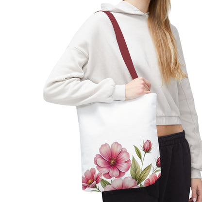 Floral Pink Blossom Tote Bag – Watercolor Flower AOP Shopper