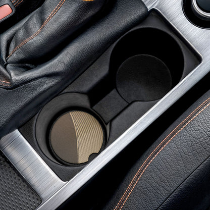 Soapstone Car Coaster — Neutral Abstract Stone Pattern Car Cup Holder Coaster