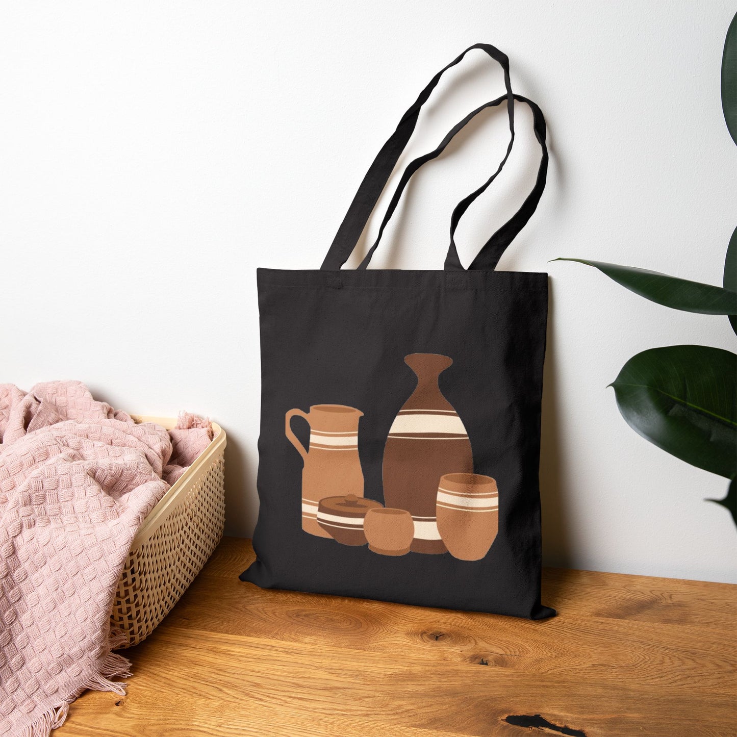 Ceramic Pottery Illustration Cotton Tote Bag