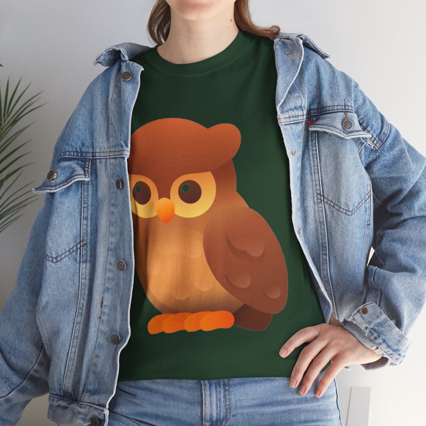 Cute Owl Graphic Tee — Whimsical Brown Owl Design