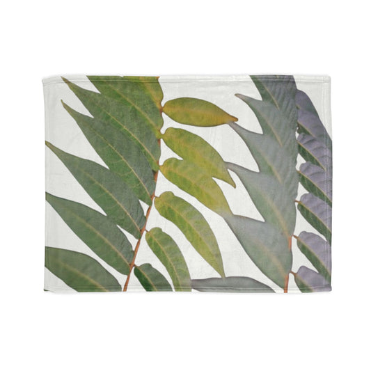 Tropical Fern Throw Blanket — Botanical Green Leaf Soft Polyester Blanket