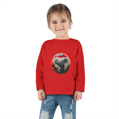 Toddler Long Sleeve Tee — Colorful Soccer Ball Graphic Kids Shirt