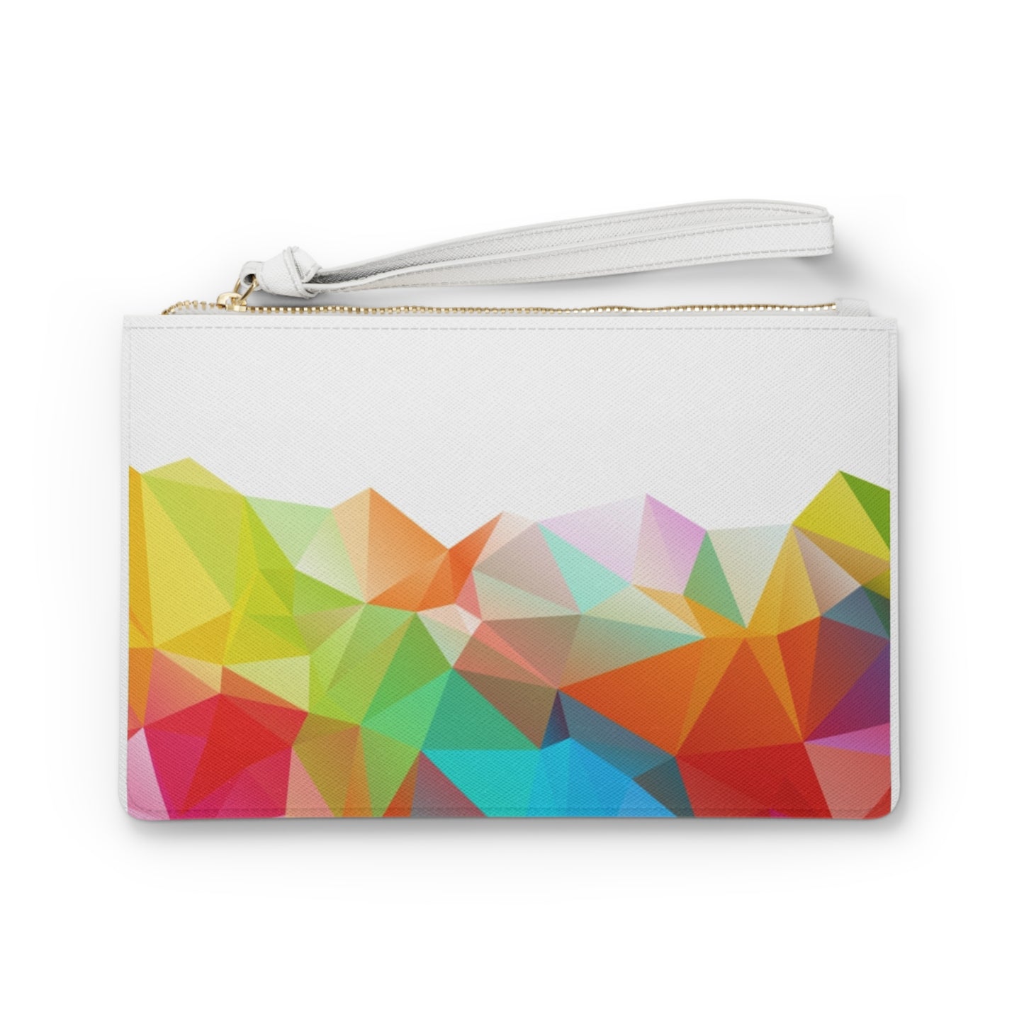 Colorful Geometric Clutch Bag — Abstract Polygon Wristlet Purse