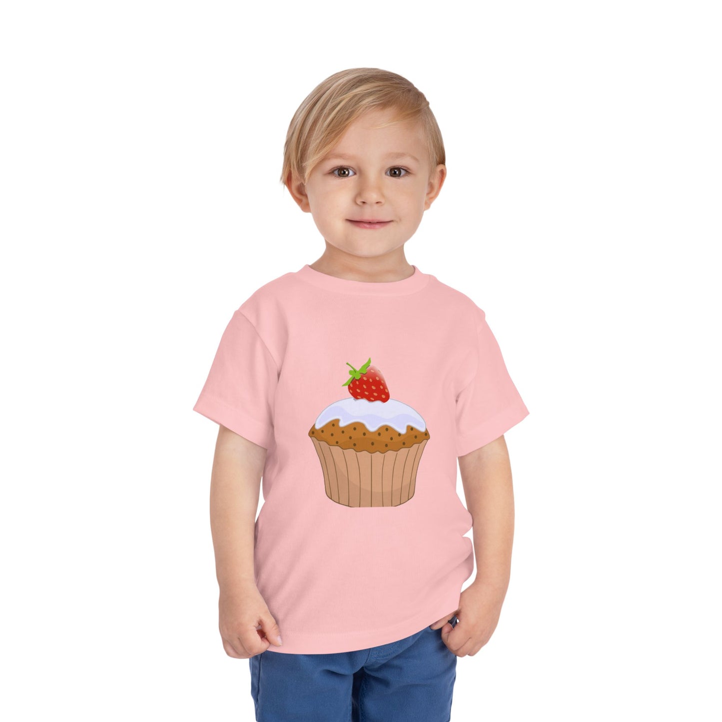 Toddler Tee with Cute Strawberry Cupcake Graphic