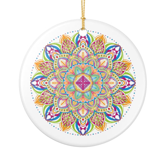 Mandala Ceramic Ornament — Colorful & Monochrome Decorative Hanging Plaque