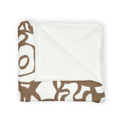Abstract Brown Doodle Fleece Blanket