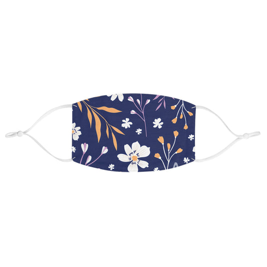 Floral Face Mask — Navy Blue Vintage Flower Print