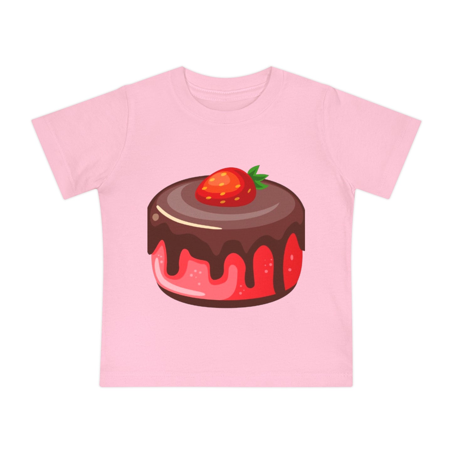 Baby T-Shirt — Cute Strawberry Chocolate Cake Graphic