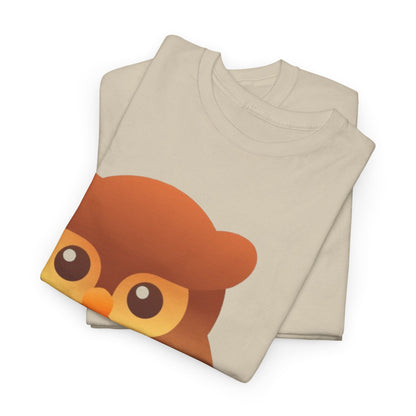 Cute Owl Graphic Tee — Whimsical Brown Owl Design