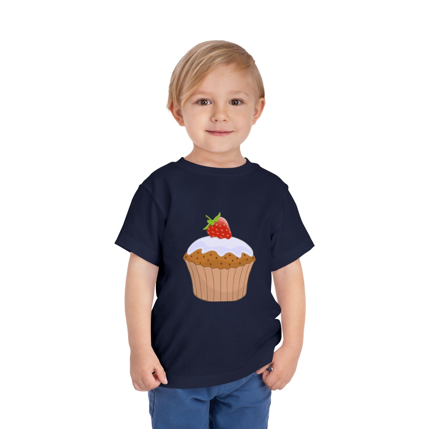 Toddler Tee with Cute Strawberry Cupcake Graphic