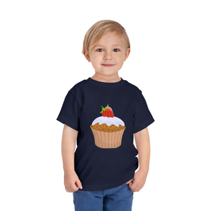 Toddler Tee with Cute Strawberry Cupcake Graphic