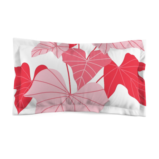 Tropical Red Leaf Pillow Sham – Pink & Red Caladium Decorative Pillowcase