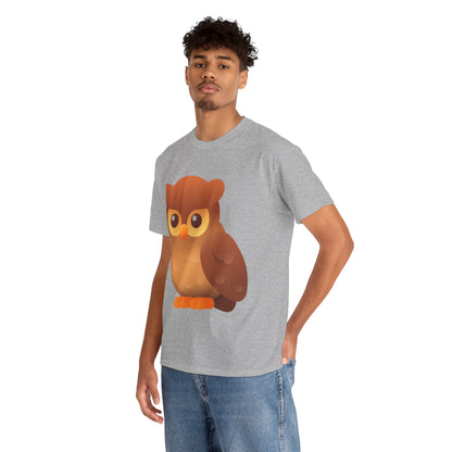 Cute Owl Graphic Tee — Whimsical Brown Owl Design