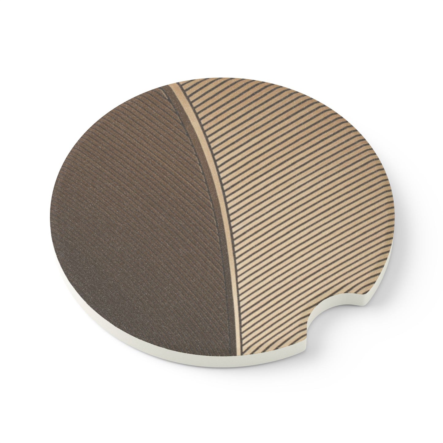 Soapstone Car Coaster — Neutral Abstract Stone Pattern Car Cup Holder Coaster