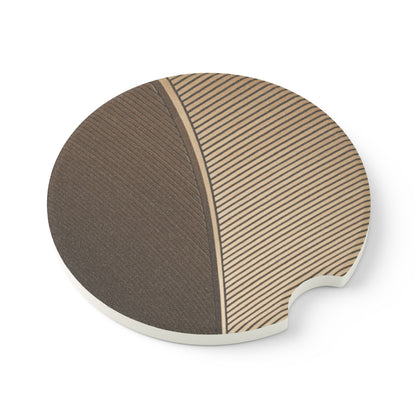 Soapstone Car Coaster — Neutral Abstract Stone Pattern Car Cup Holder Coaster