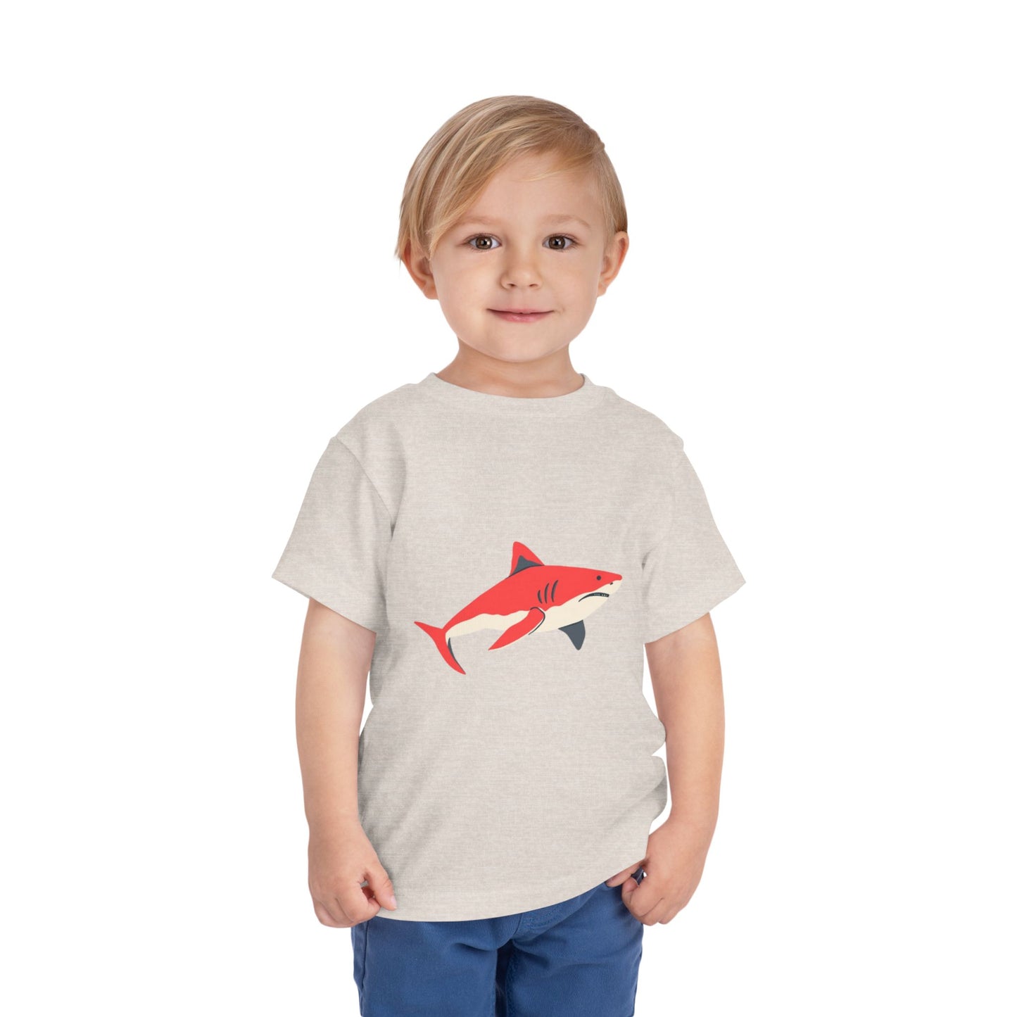 Toddler Tee — Cute Red Shark Graphic Kids Shirt