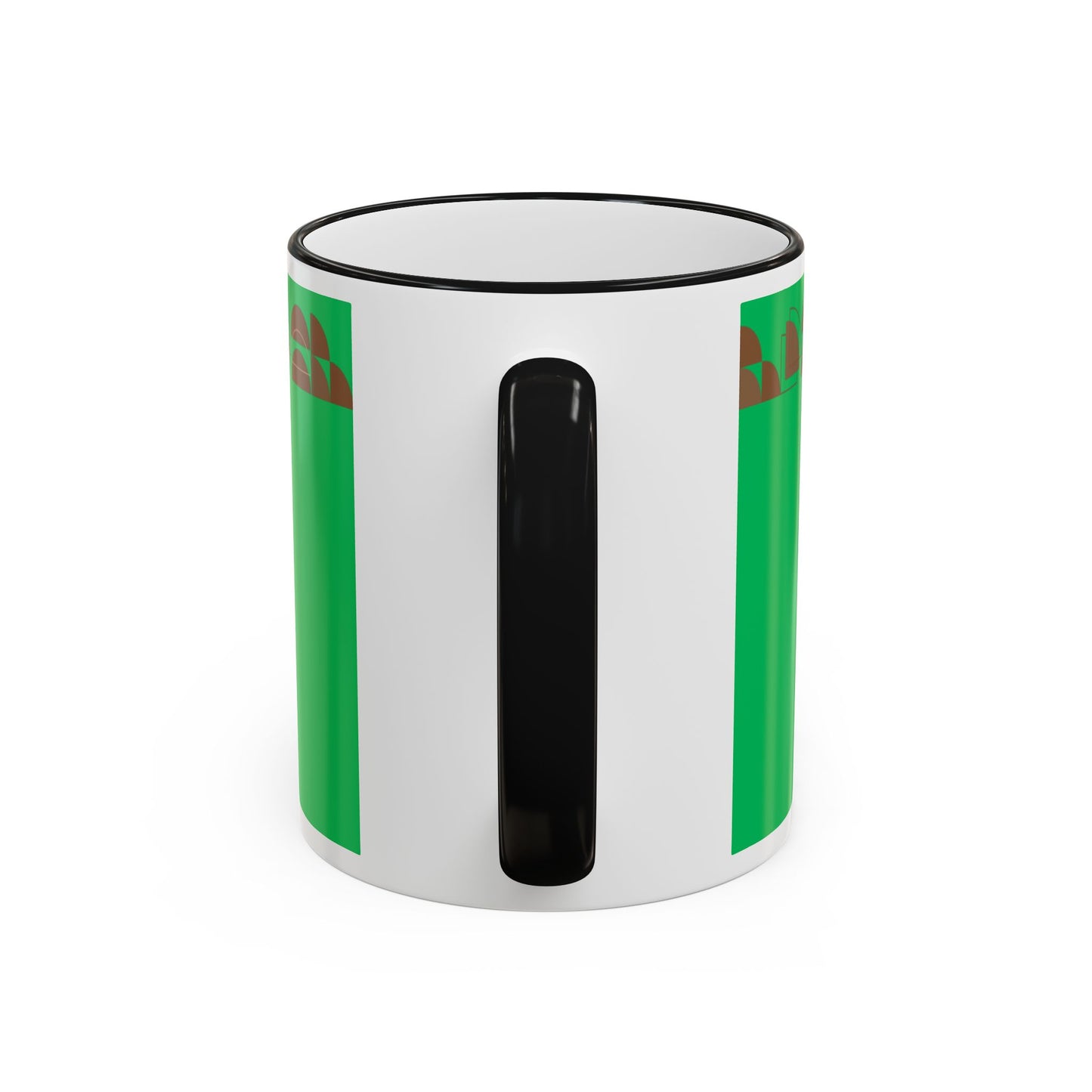 Green Floral Accent Rim Mug — Botanical Pattern 11oz/15oz