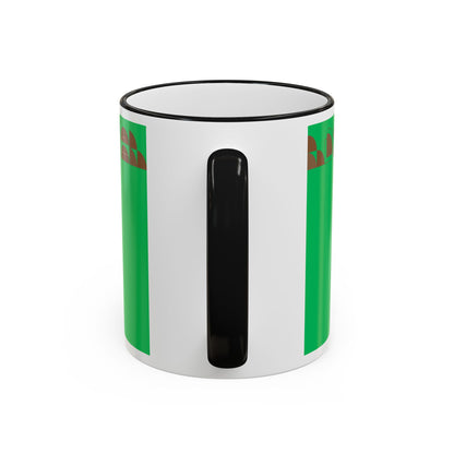 Green Floral Accent Rim Mug — Botanical Pattern 11oz/15oz