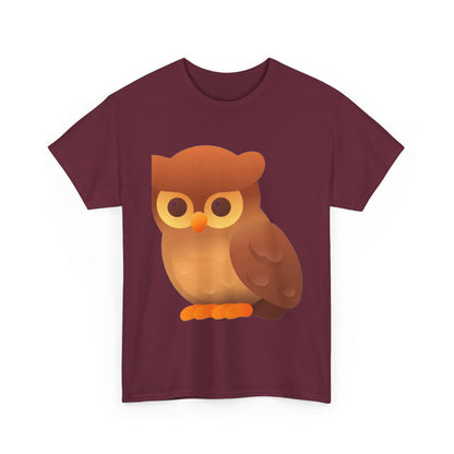 Cute Owl Graphic Tee — Whimsical Brown Owl Design