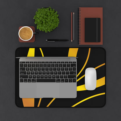 Golden Leaf Desk Mat — Elegant Black & Gold Office Desk Pad