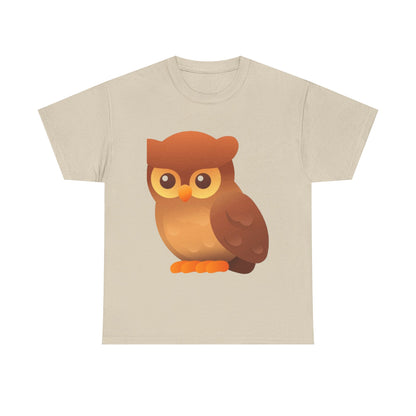 Cute Owl Graphic Tee — Whimsical Brown Owl Design