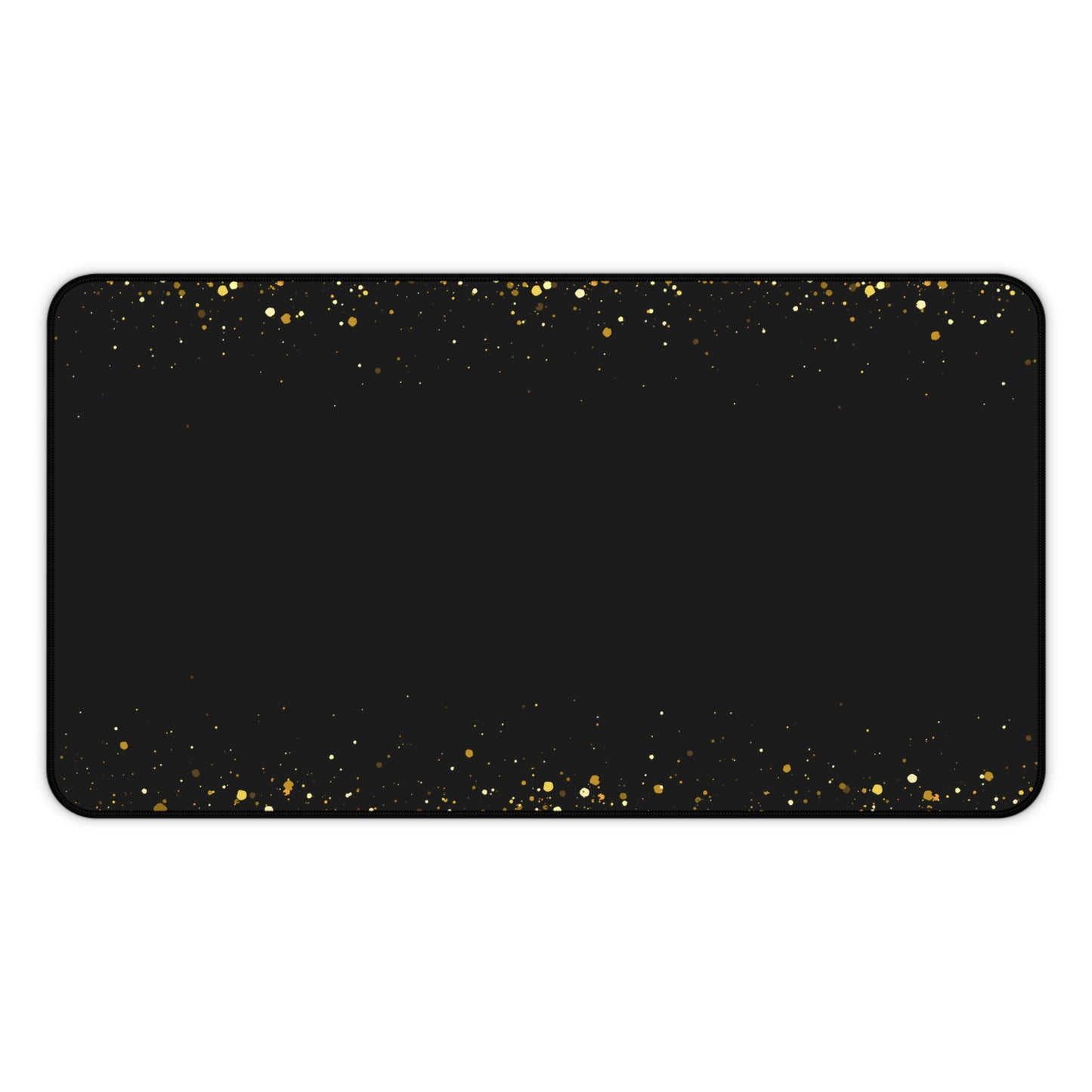 Black & Gold Glitter Desk Mat — Elegant Sparkle Mousepad for Office & Home