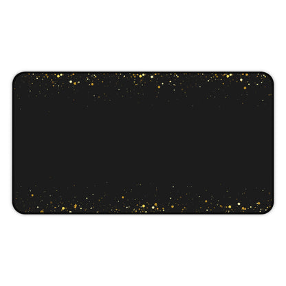 Black & Gold Glitter Desk Mat — Elegant Sparkle Mousepad for Office & Home