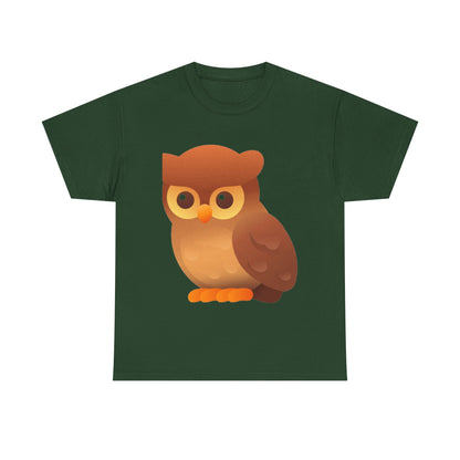 Cute Owl Graphic Tee — Whimsical Brown Owl Design